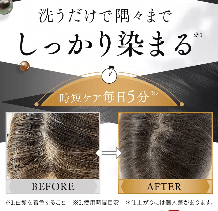 洗うだけで隅々までしっかり染まる