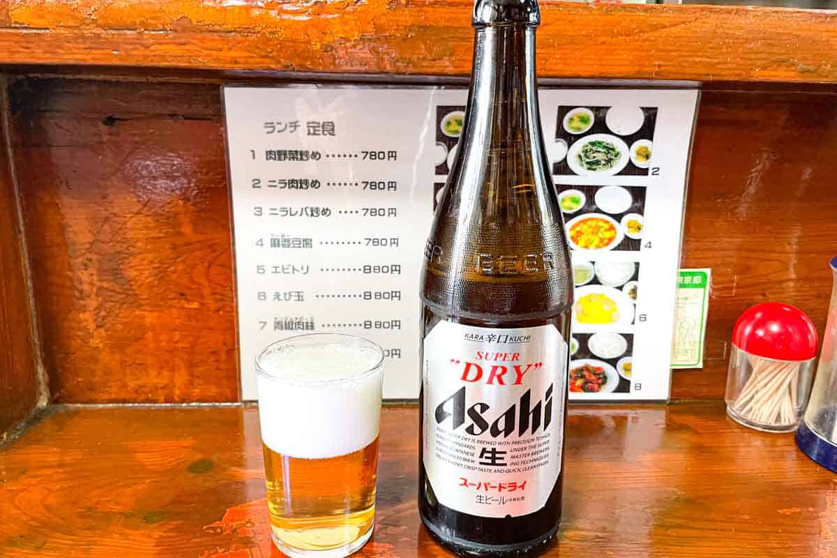 北京亭の瓶ビール